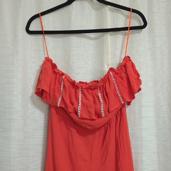 Red Ruffled Jumpsuit - Picture 4 of 16